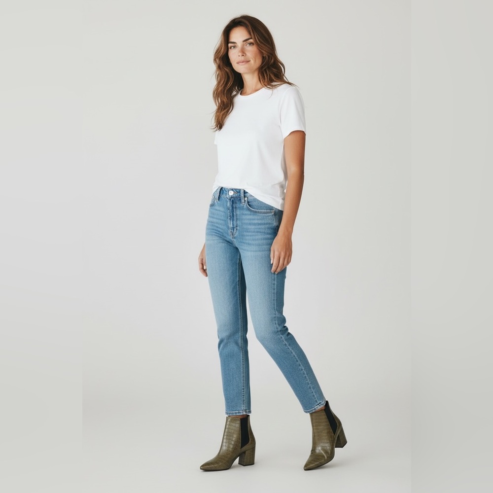 The Valentina Croc Embossed Block Heel Ankle Boots - Picture 8 of 15